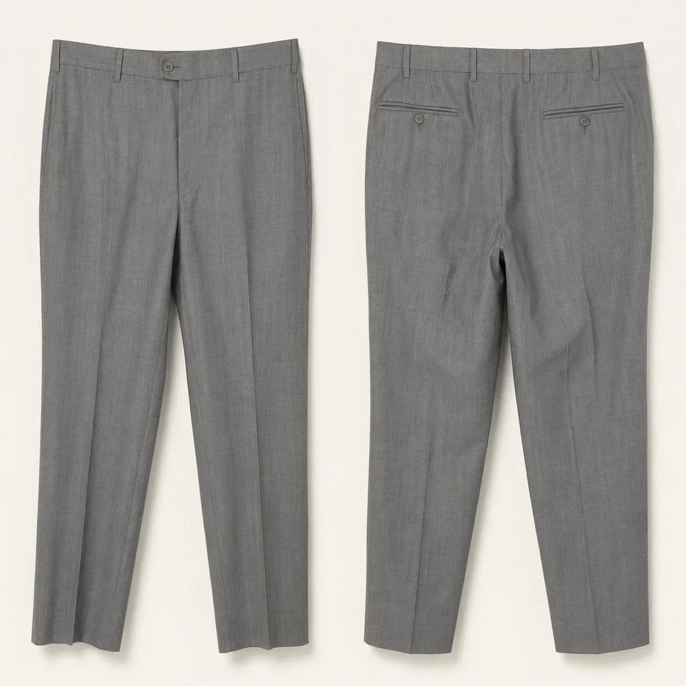 Zanella Todd Grey Wool Dress Pants Trousers Men's 38 Italy Flat Front 30.5 EUC